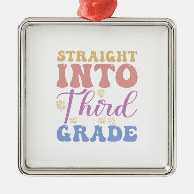 Rak till lärare i tredje Klass Julgransprydnad Metall (Framsidan)