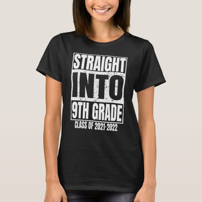Rak till nionde Klass Studenten 2021 2022 Nittonde T Shirt (Framsida)