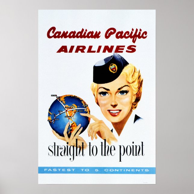 Rak till punkten som är snabbast till 5 kontinente poster (Framsidan)