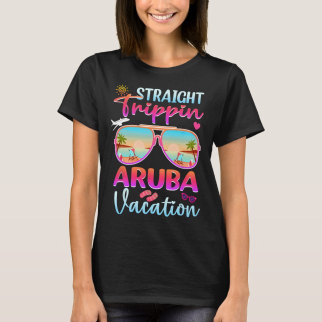 Rak trippin Aruba 2025-bitars sommarvaccinering T Shirt (Framsida)