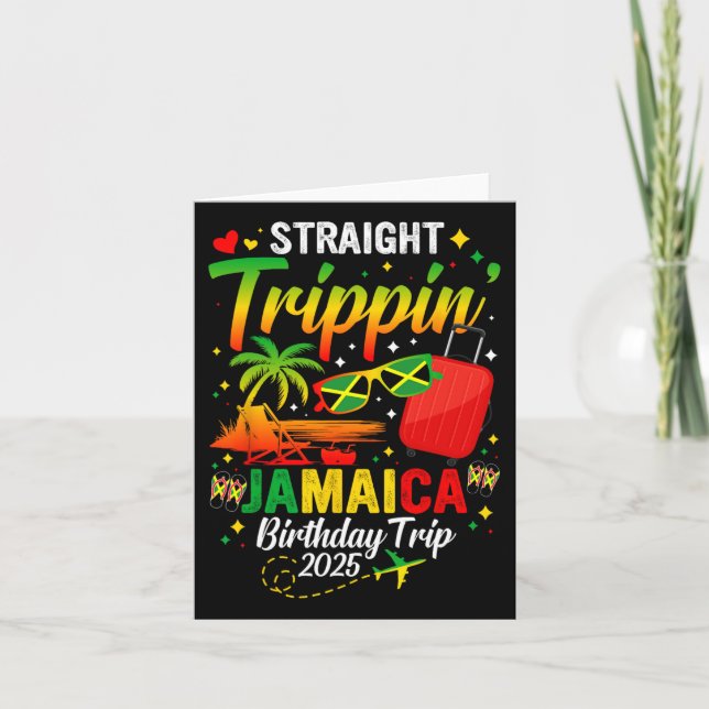 Rak Trippin'Jamaica Vacation 2025 Birthday F Kort (Framsida)