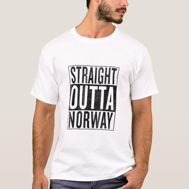 Rak Underbar Norge utanför kontoret T Shirt (Framsida)