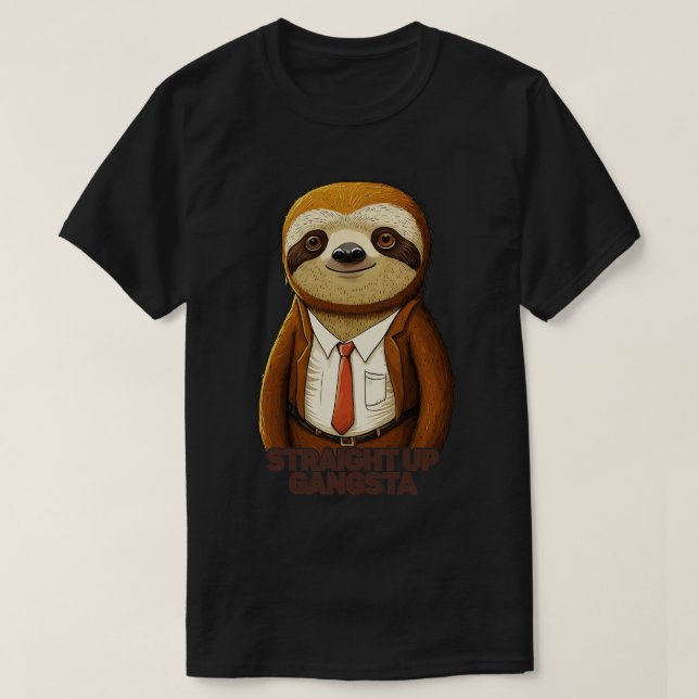 Rak Up Gangsta Sloth T Shirt (Design framsida)