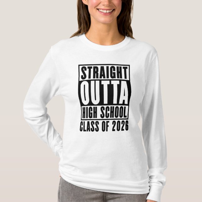 Rak ut från gymnasiet klass 2026 t shirt (Framsida)