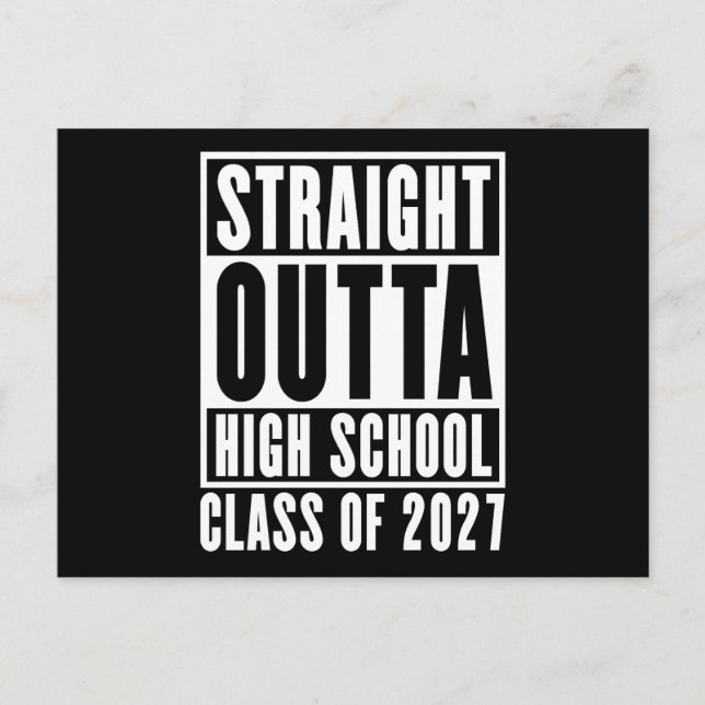 Rak ut från gymnasiet klass 2027 vykort (Framsida)