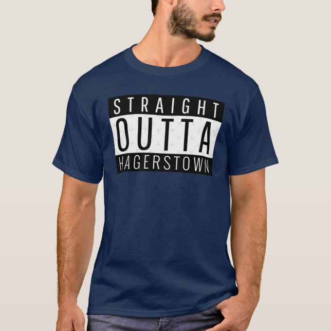 Rak ut från Hagerstown Maryland T Shirt (Framsida)
