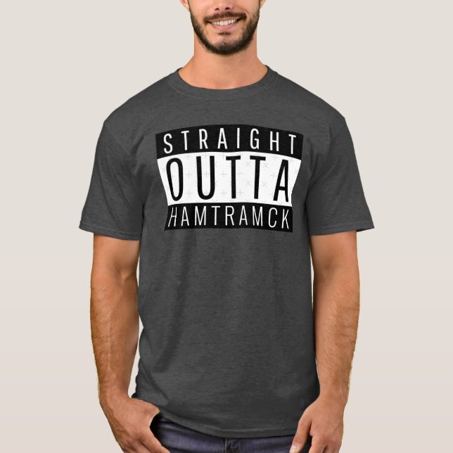Rak ut från Hamtramck Michigan i överstorlek T Shirt (Framsida)