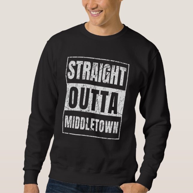 Rak ut från Middletown Ohio Lång Ärmad Tröja (Framsida)