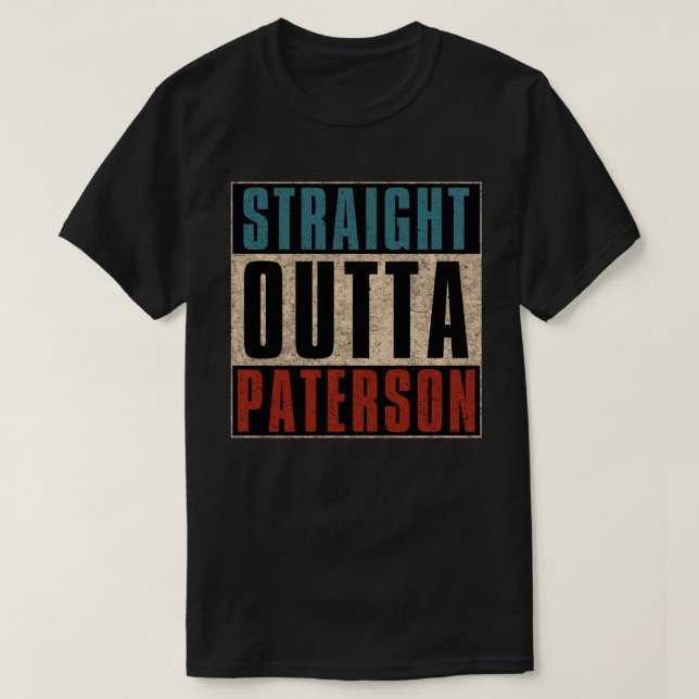 Rak ut från Paterson New Jersey NJ T Shirt (Design framsida)