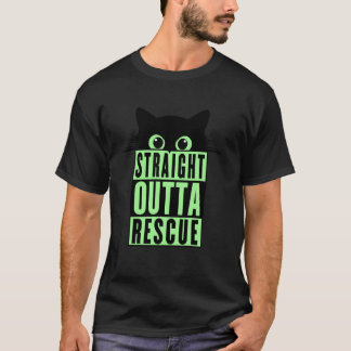 Rak Ut Från Räddning Svart Katt Män Kvinnor Och Tj T Shirt