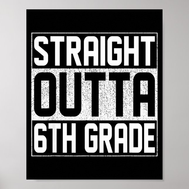 Rak ut från sjätte klass examen klass sex poster (Framsidan)