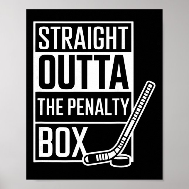 Rak ut från straffsparkaren Tröja Rolig ishockey Poster (Framsidan)