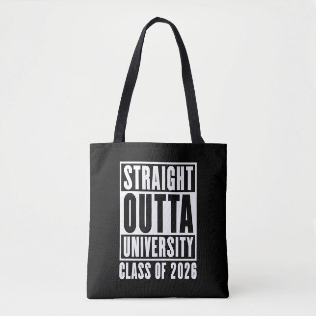 Rak ut från universitetet klass 2026 tygkasse (Framsida)