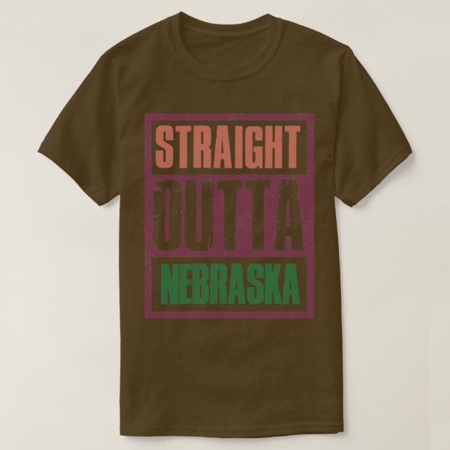 Rak ut Nebraska Retro T Shirt (Design framsida)