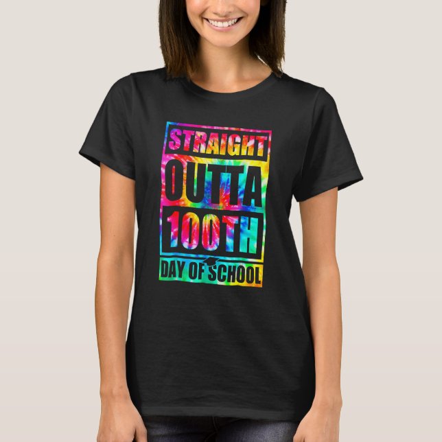 Rak ut ur 100:e skoldagen Tye Die Glad 1 T Shirt (Framsida)
