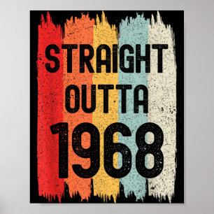 Rak ut ur 1968 Rolig Retro Födelsedag Fantastisk S Poster