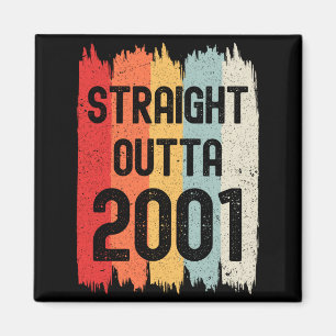 Rak ut ur 2001 Roligt Retro Födelsedag Awesome S Magnet