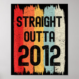 Rak ut ur 2012 Roligt Retro Födelsedag Fantastisk Poster
