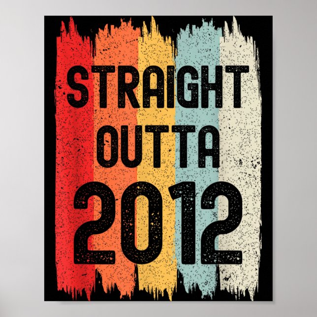 Rak ut ur 2012 Roligt Retro Födelsedag Fantastisk  Poster (Framsidan)