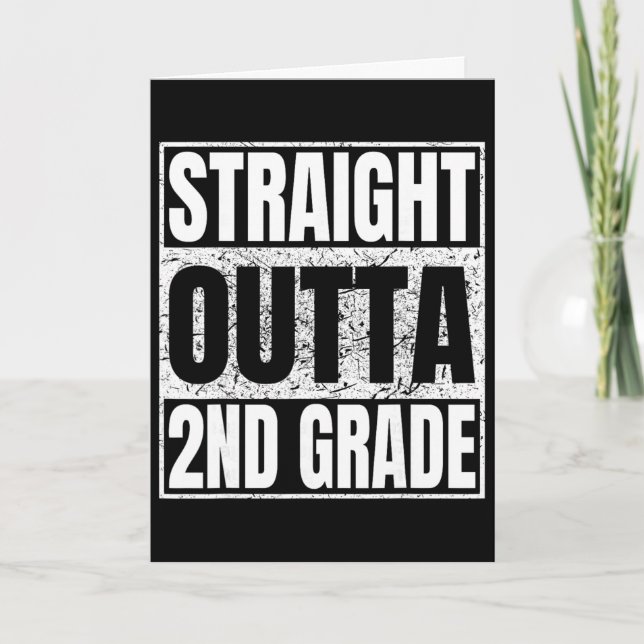 Rak ut ur 2:a klass Rolig Cl Av 2026 Grad Gra Kort (Framsida)