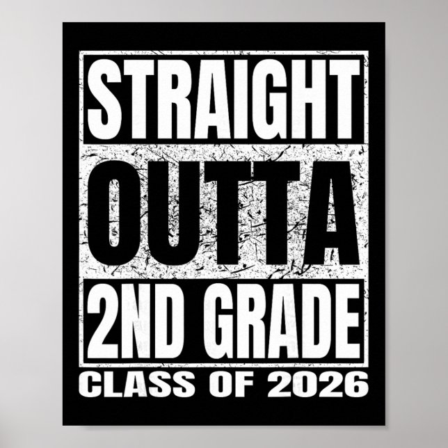Rak ut ur 2:a klass Roligt examensfirande 2026 Sec Poster (Framsidan)