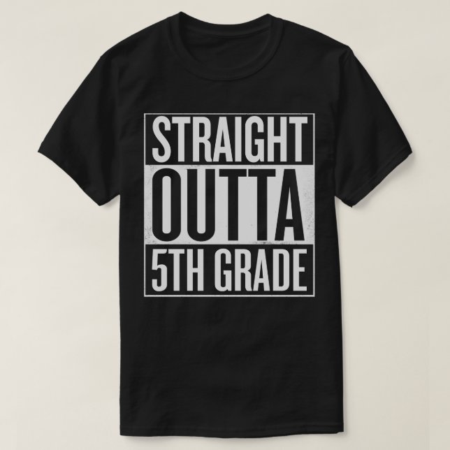 Rak ut ur 5:e klass Roligt examenspresent T Shirt (Design framsida)