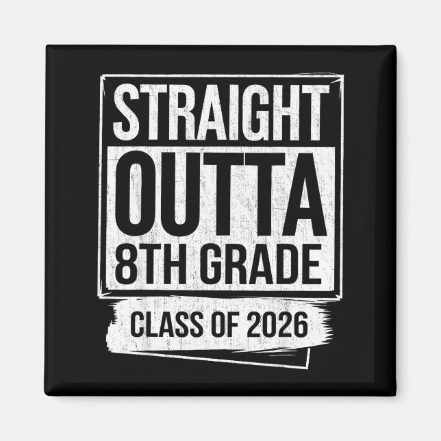 Rak ut ur 8:e klass examenklass 2026 magnet (Framsidan)