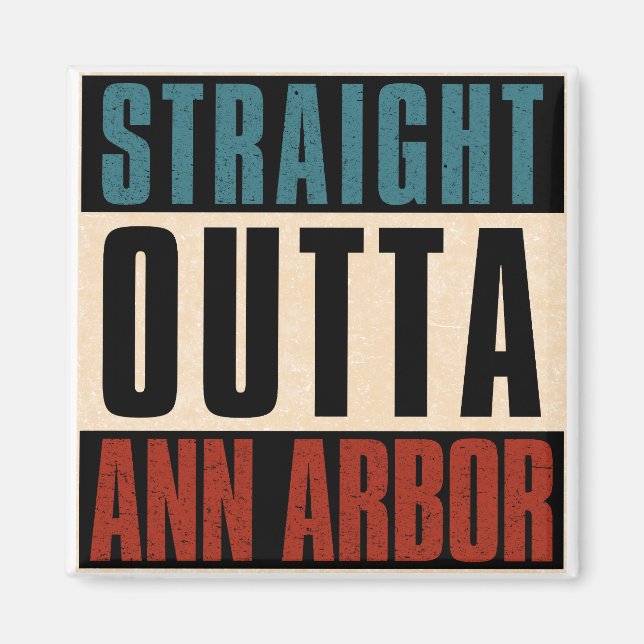 Rak ut ur Ann Arbor Michigan MI Magnet (Framsidan)