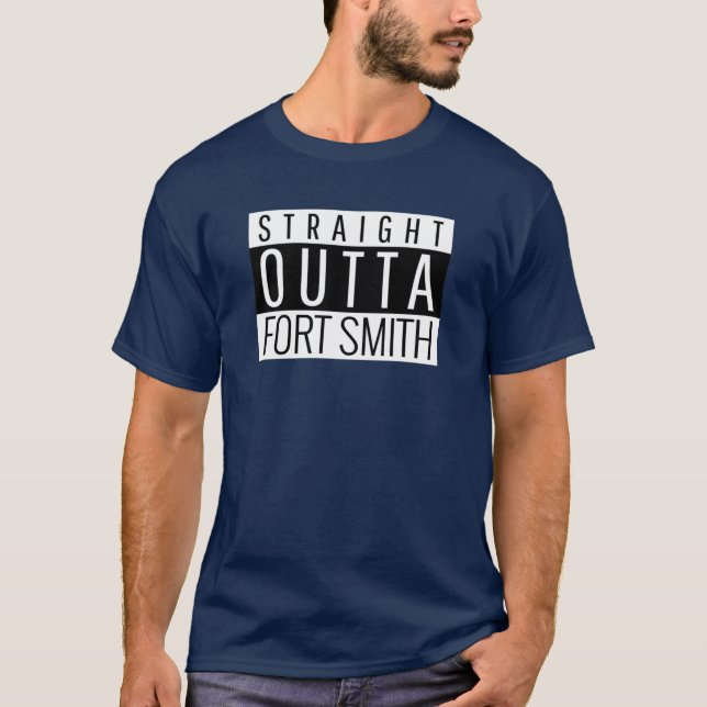 Rak ut ur Fort Smith Arkansas Överstorlek 2 T Shirt (Framsida)