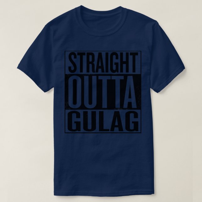 Rak ut ur Gulag Black Prison Gift T Shirt (Design framsida)