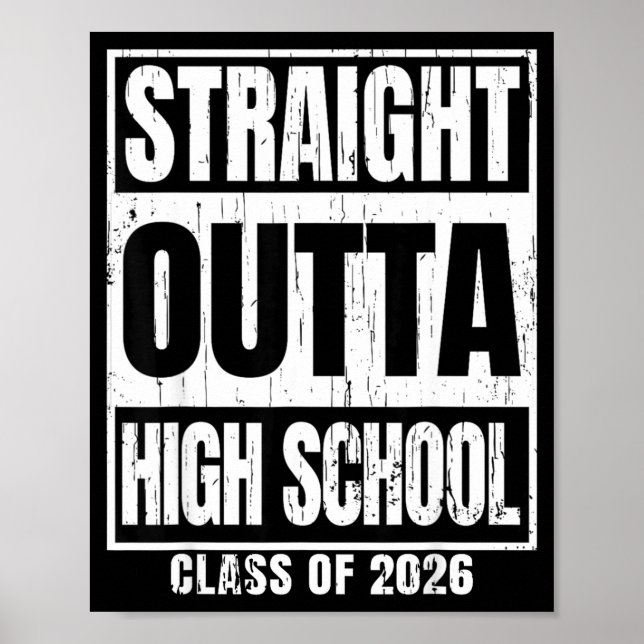 Rak ut ur gymnasiet klass 2026 senior poster (Framsidan)