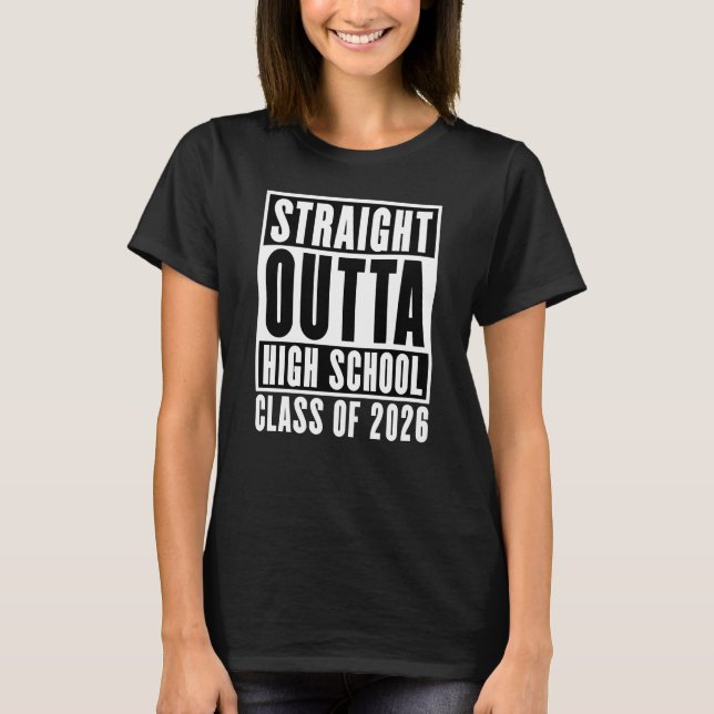 Rak ut ur gymnasiet klass 2026 t shirt (Framsida)