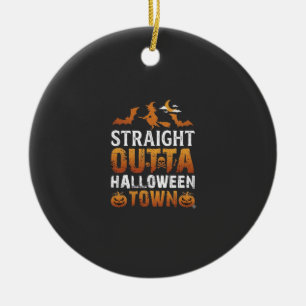 Rak ut ur Halloween Town Häxmånad Fladdermöss Pump Julgransprydnad Keramik