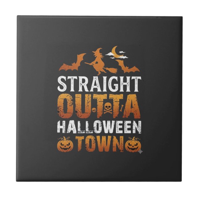 Rak ut ur Halloween Town Häxmånad Fladdermöss Pump Kakelplatta (Framsidan)