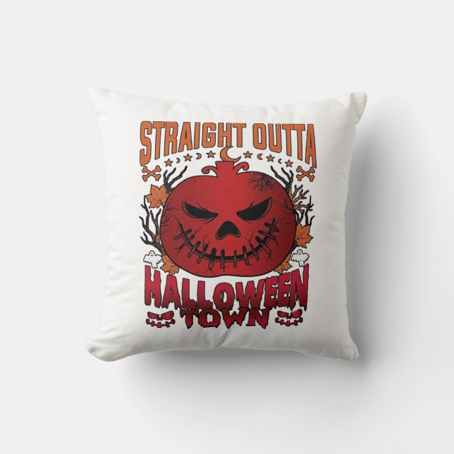 Rak ut ur Halloween Town Röda Pumpa Spöken L Kudde (Framsida)