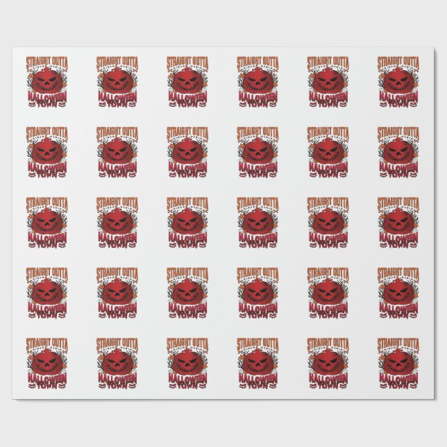 Rak ut ur Halloween Town Röda Pumpa Spöken L Presentpapper (Platt)