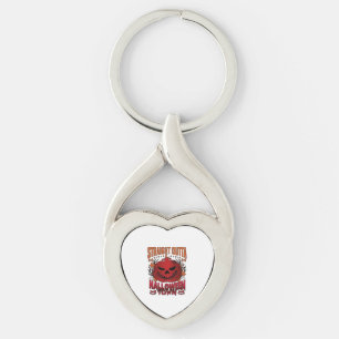 Rak ut ur Halloween Town Röda Pumpa Spöken L Twisted Heart Silverfärgad Nyckelring