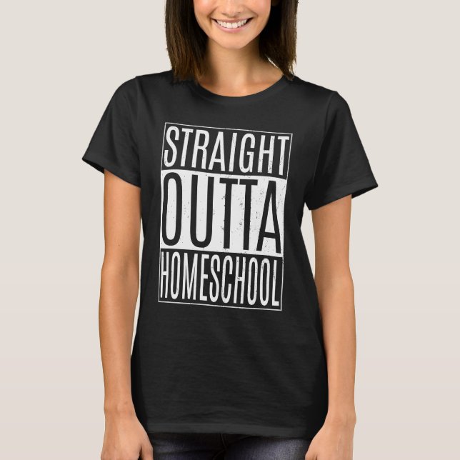 Rak Ut Ur Hemundervisning Skoltröjor Klass Examen T Shirt (Framsida)