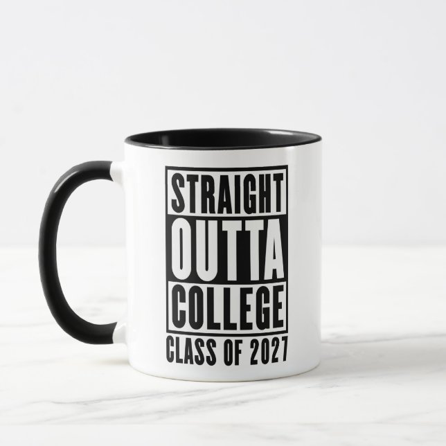 Rak ut ur högskolan klass 2027 mugg (Vänster)