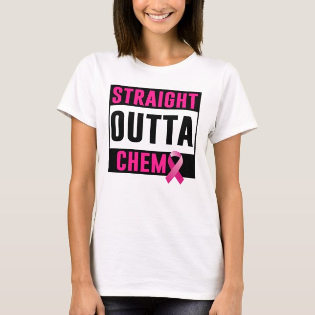 rak ut ur kemo för bröstcancer t shirt (Framsida)