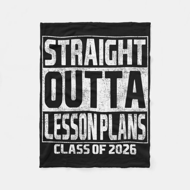 Rak ut ur lektionsplanerna Examen Klass 2026 Fleecefilt (Framsidan)