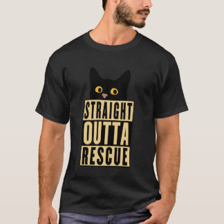 Rak Ut Ur Räddning Svart Katt Män Kvinnor Och Tjej T Shirt