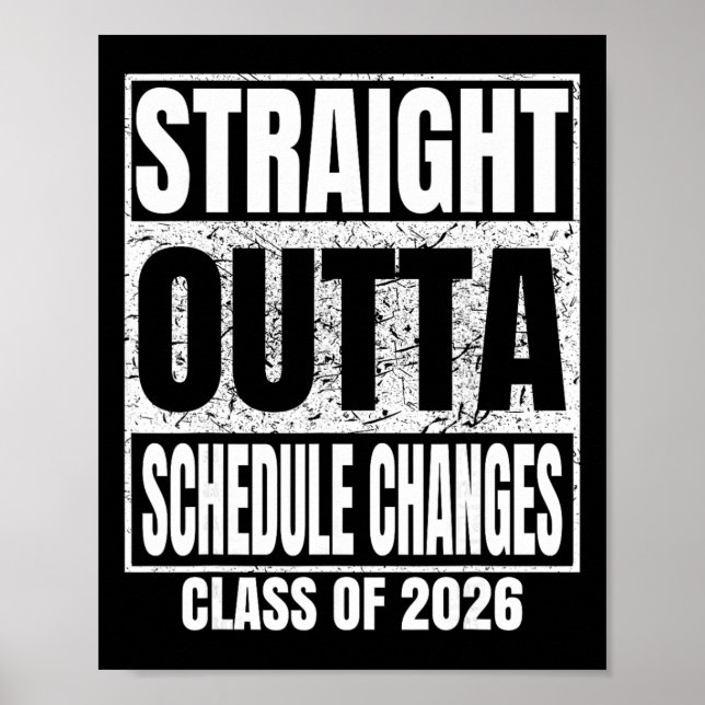 Rak Ut Ur Schemaläggningsändringar Examen 2026 Poster (Framsidan)