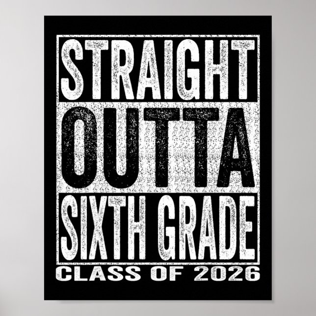 Rak ut ur sjätte klass examen rolig 2026 6:e poster (Framsidan)