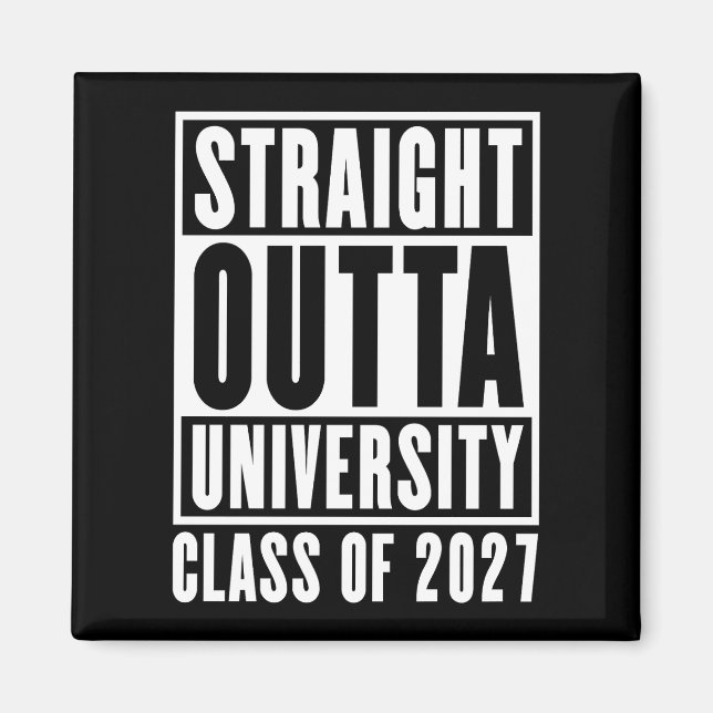 Rak Ut Ur Universitetet Klass 2027 Magnet (Framsidan)