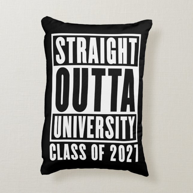 Rak Ut Ur Universitetet Klass 2027 Prydnadskudde (Baksidan(Vertikal))