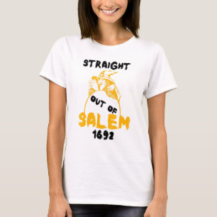 Rak utanför Salem 1692 Halloween Witch-historik T Shirt