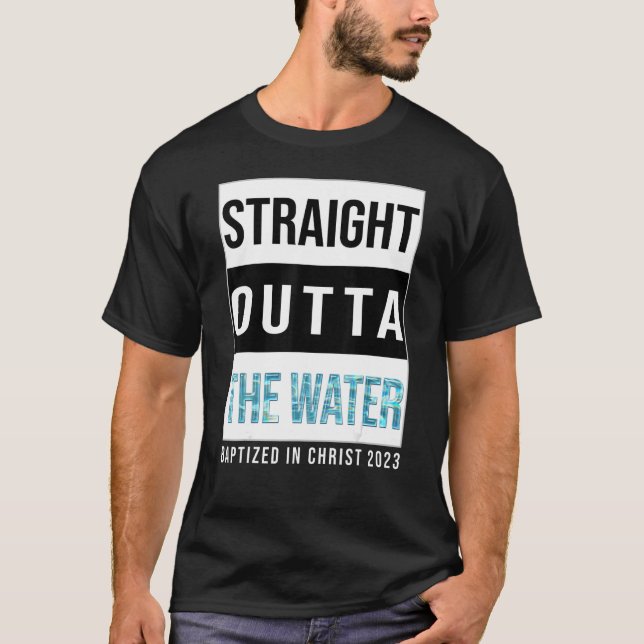 Rak utanför Vatten-baptism 2023, som delades upp i T Shirt (Framsida)