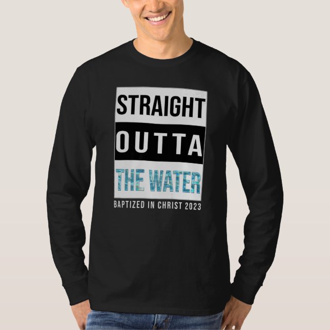 Rak utanför Vatten-baptism 2023, som delades ut i T Shirt (Framsida)