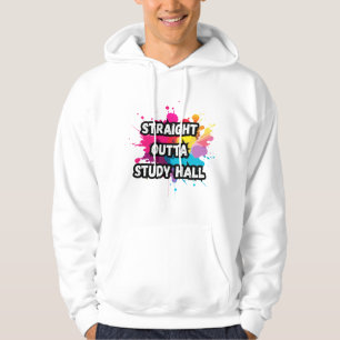 Rak utformning av studiehallen färg stänk hoodie